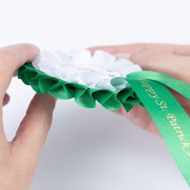 Green Irish Shamrock Rosette Badges St Patricks Day Accessories Fancy