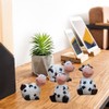 Cute Mini Cattle Cow Figurines Resin Statue Animal Model Desktop