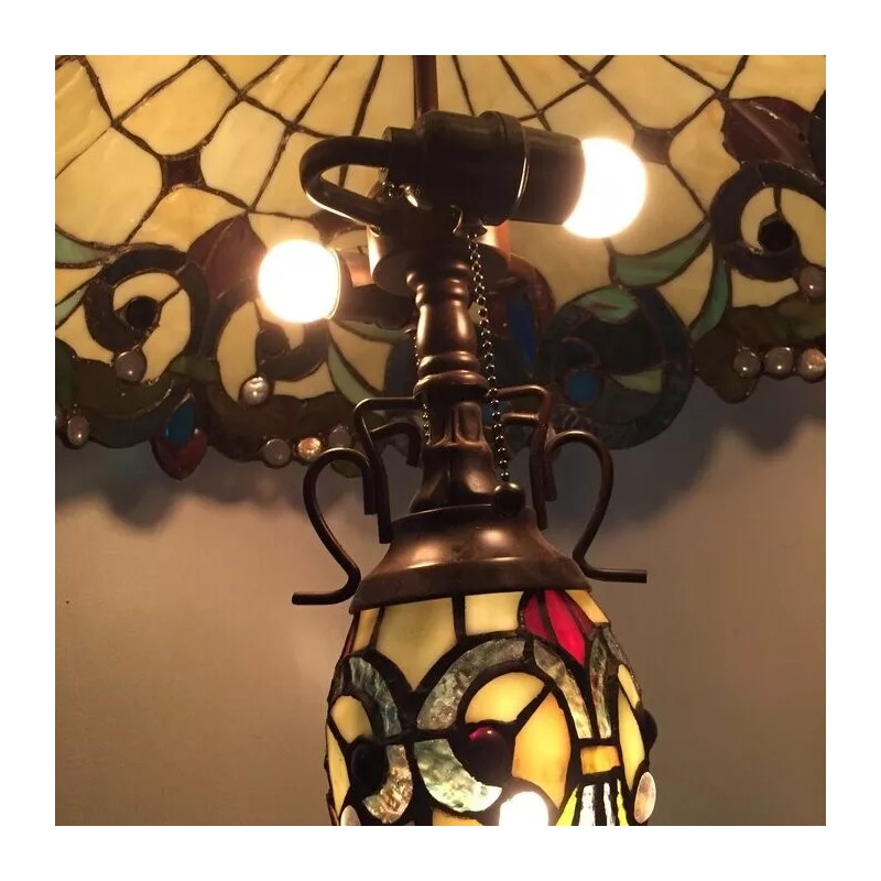 RADIANCE goods Tiffany-Style 3 Light Victorian Double Lit Table Lamp