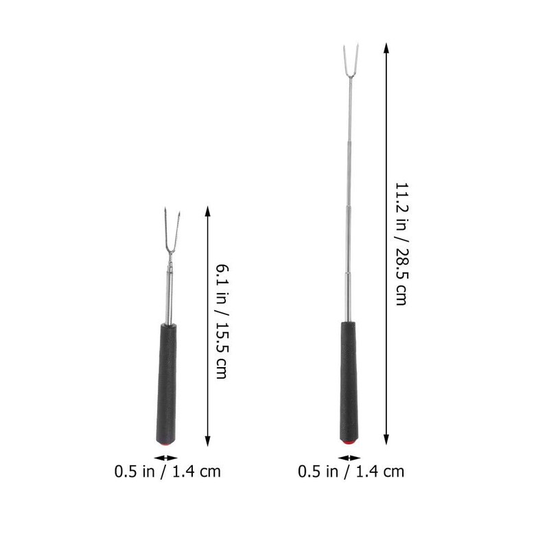 4Pcs Telescoping Marshmallow Roasting Sticks, Stainless Steel Barbecue Fork Bonfire