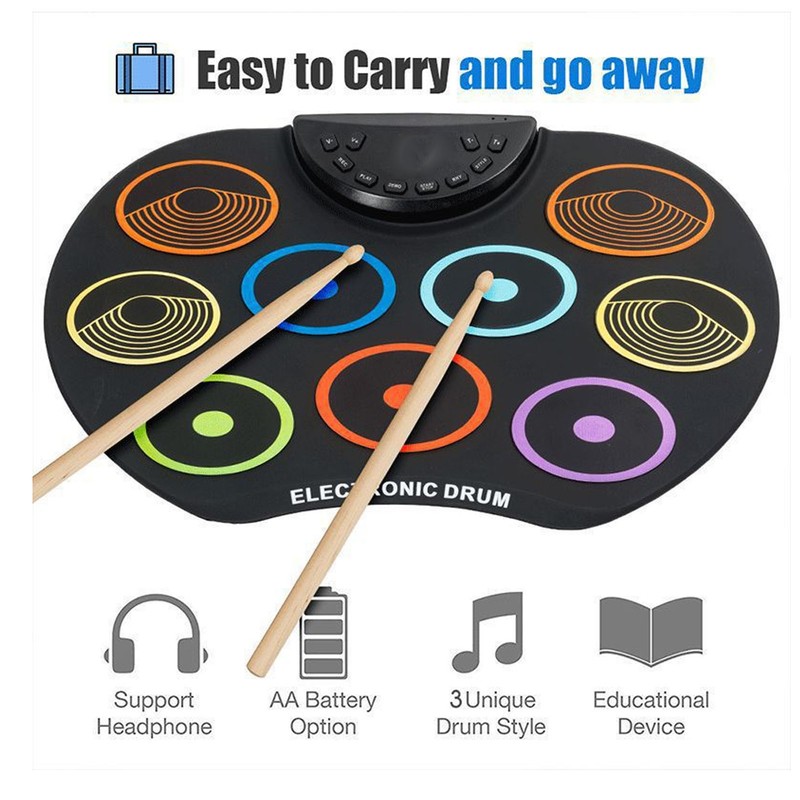 Electronic Drum Set Portable Easy to Play Roll Up Drum