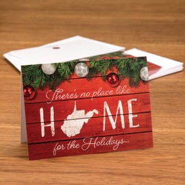 Fox Valley Traders Custom Home State Christmas Card set of 20, West Virginia