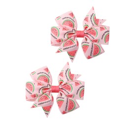 Watermelon Bow Hair Clips Pin Girls Fruit Hair Bowknot Watermelon Hairclips BBG22 (Set-G)