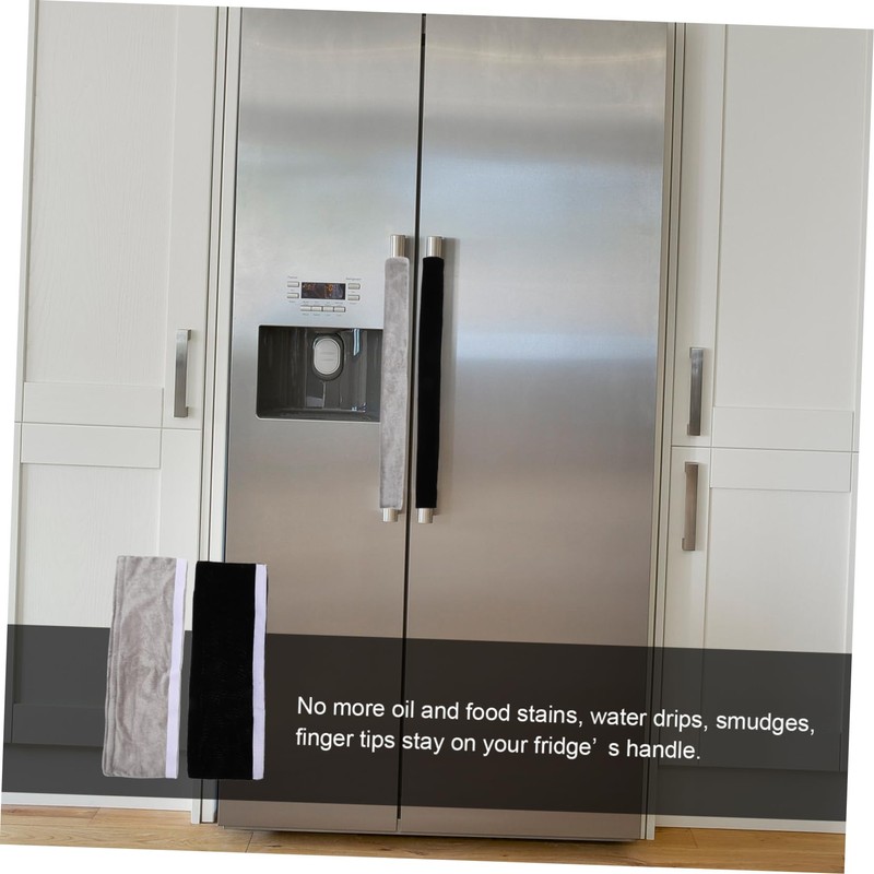 jojofuny Refrigerator Handle Covers 4 Pack for Kitchen Appliances Black