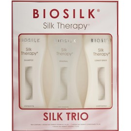 BioSilk Silk Therapy Trio Gift Set: Champú y acondicionador de seda para todo tipo de cabello, deja el cabello saludable y manejable