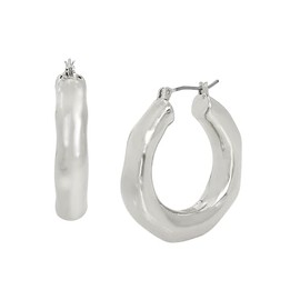 Robert Lee Morris Soho Womens Sculpted Hoop Earrings, Silver