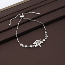 Medical Assistant Bracelet MA Charm Adjustable Bracelet Nurse Graduation Gift MA Caduceus Medical Charm Jewelry (MA Bracelet S)