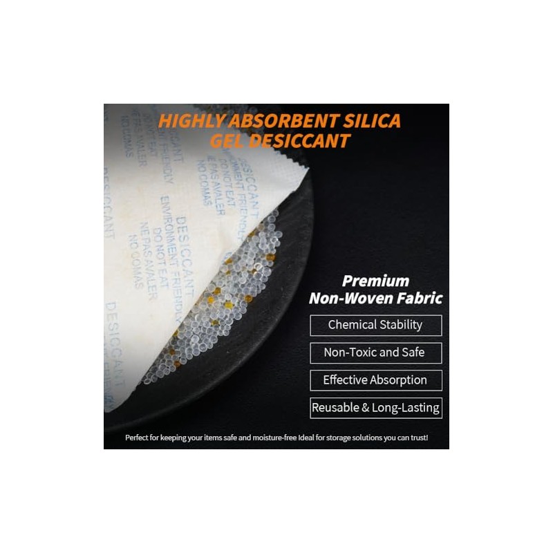 TPmax 50g x 10 Packs Silica Gel Desiccant Sachets, Reusable