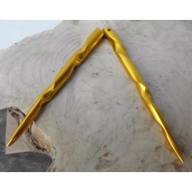 JWL Hawnkoa 2 JWL Aluminum 6" Gold Conical Hair Stick Fork Pin Pic Unbreakable Waterproof