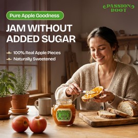 Passion Root Apple Jam | All Natural Apple Preserves with Real Fruit | No Added Sugar, No Preservatives, Non GMO, Gluten Free, Kosher Certified | Fruit Spread for Charcuterie Board - 11.2 oz