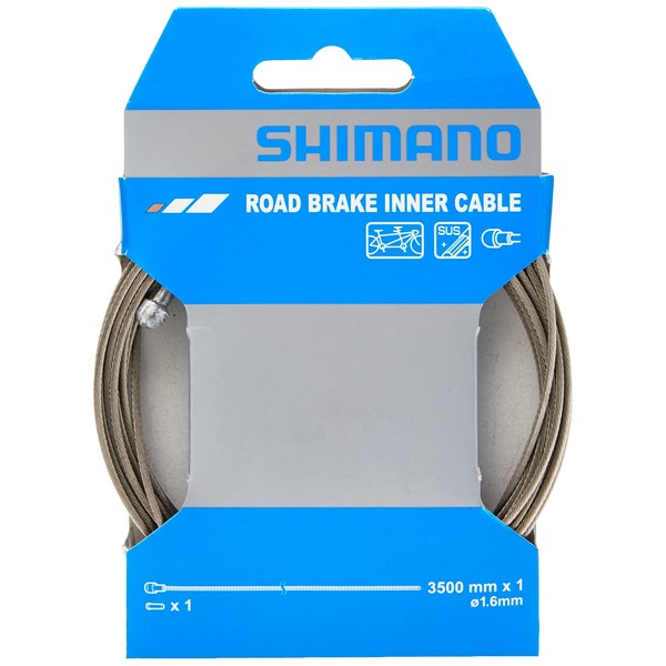 Shimano Y80035014 ROAD Brake Inner Cable, Stainless Steel, For Tandem, 0.06 x 13.8 inches (1.6 x 3500 mm)