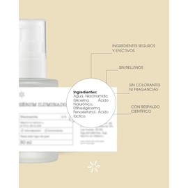 Sérum Facial Iluminador con Niacinamida 5%, Seborregulador y Antioxidante, 30 ml