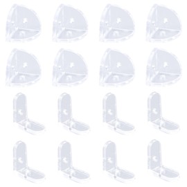 INCREWAY 16Pcs Acrylic Corner Code Connectors of 2 Types Acrylic Corner Code Support Shelf Corner Brace Right Angle Bracket