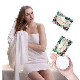 QUALIALL Premium Disposable Bath Towels, Extra Thicker and Larger (55.1” X 27.5"), for Travel Camping Hiking Backpacking, Portable Reusable Quick Dry Pure Cotton 2pcs