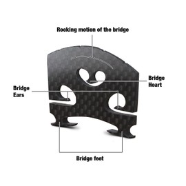 Final Game Master Premium Carbon Fiber 4/4 Violin Bridge – Pre-Cut & Pre-Fitted Enhanced Acoustic Performance, Lightweight & Durable Design for All Violins