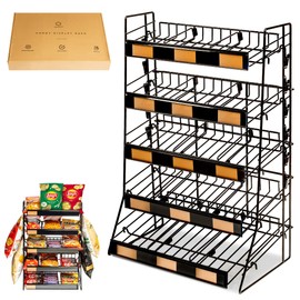 Candy Display Rack | Countertop Snack Organizer for Stores & Office | Chip Rack & Snack Stand for Counter Displays | Merchandising Shelf for Candy, Chips & Snacks