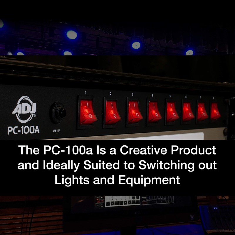 ADJ PC100A power strip single rack space unit with 8