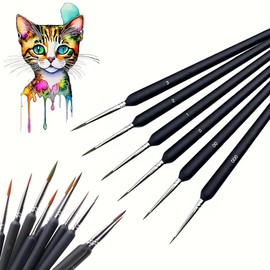 Set of 6 Gradient Brushes Face Brush Extra Fine Watercolor Brush Painting Brushes Painting Brushes Oil Painting Supplies Paint Plastic Model Painting Brushes Acrylic Brush Model Brushes Ink Painting