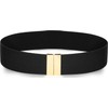 MESU Women's Elastic Belt Elastic Dress Wide Belt, black