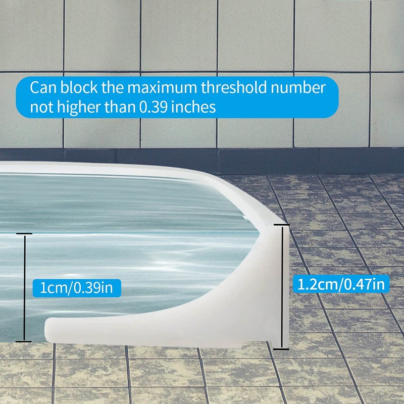 39 Inches Water Barrier for Sink, Shower Threshold Water Dam