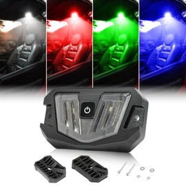 OFFROADTOWN RGBW Strobe UTV Dome Light Universal Roll Bar Mount RGB Interior Dome Light Roll Cage Light Map Light Trunk Light LED Dome Light for UTV ATV RZR SXS Truck Honda - White/Red/Green/Blue