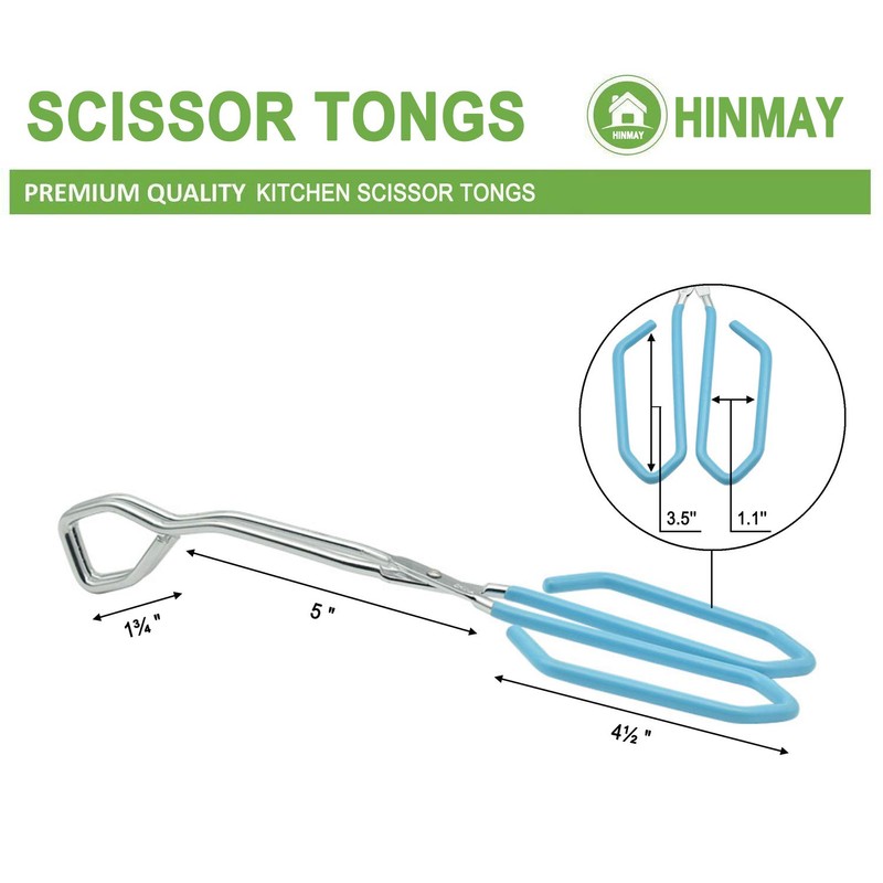 HINMAY Scissor Cooking Tongs 11-Inch Stainless Steel Scissor Style Tongs,