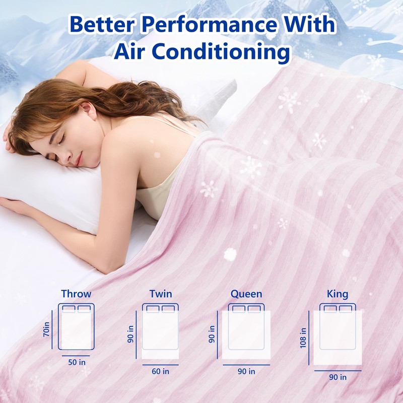 GOHERO Cooling Blanket Full Size, 60"x90" Cooling Throw Bed Blankets