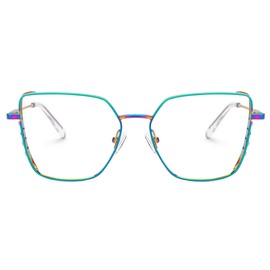 Zeelool Blue Light Blocking Glasses, Metal Glasses Frame for Women Eyewear with Clear Lenses Anti Eyestrain & UV from Computer/TV/Phone ZJGM468946-02B