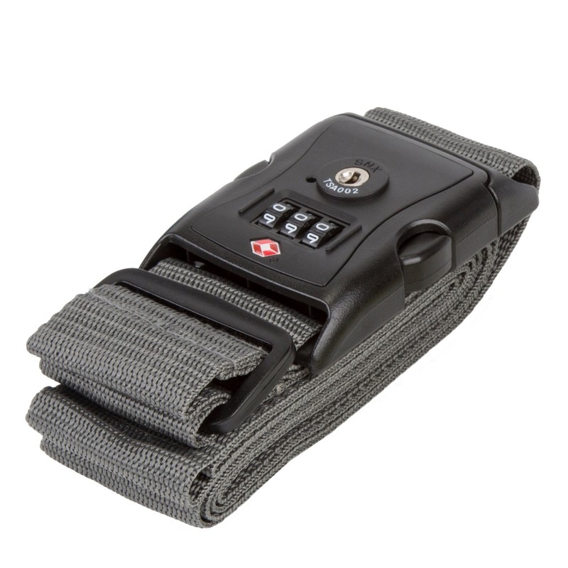 Travelon TSA Locking Luggage Strap, Gray