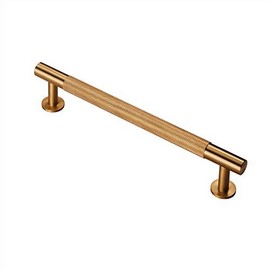 Carlisle Brass Knurled Pull Handle – 160mm Antique Brass Cupboard & Drawer Handle - Satin Brass
