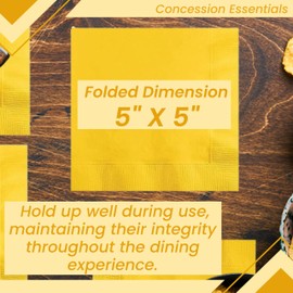 2 Ply Yellow Beverage Napkins - Package of 400ct