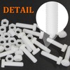Piutouyar 20 Pair M6x25mm White Nylon Hex Bolts Plastic Hex