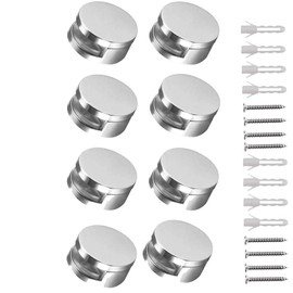 Mirror Clips, Zinc Alloy Mirror Floating Glass Clip - Small Round Wall Mounted Mirrors Bracket/Clip -Bathroom Mirrors Supporting Sheet Mirror Fixed Fitting - (8 Pcs)