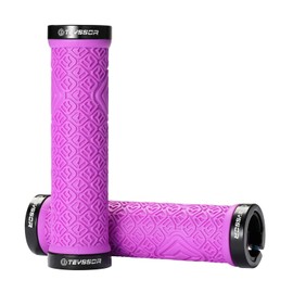 Teyssor Bicycle Grips, Handlebar Grips with Aluminium Lock Non-Slip Rubber Bicycle Handlebar Grips for MTB BMX E-Bike Road Bike Folding Bike