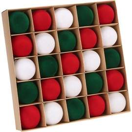 Sea Team Pack of 25 Velvet Christmas Baubles - Decorative Shatterproof Plastic Flocked Christmas Tree Pendants 60mm/2.36" for Tree, Wreath, Garland - Autumn Sunrise Elf