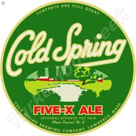 Cold Spring Five-X Ale 11.75" Round Metal Sign