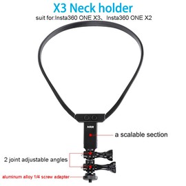 PellKing Accessories Kit for Insta360 One X5/X4/X3/X2/X,Third Version Video Vlog Necklace Neck Holder,New Quick Release Head Strap Mount + Chest Mount Harness + Backpack Clip Holder