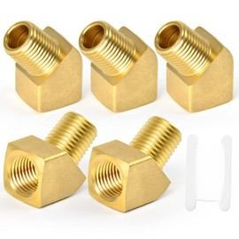 GASHER 5PCS 45 Degree Street Elbow Brass Pipe Fitting 1/4" NPT Female x 1/4" NPT Male