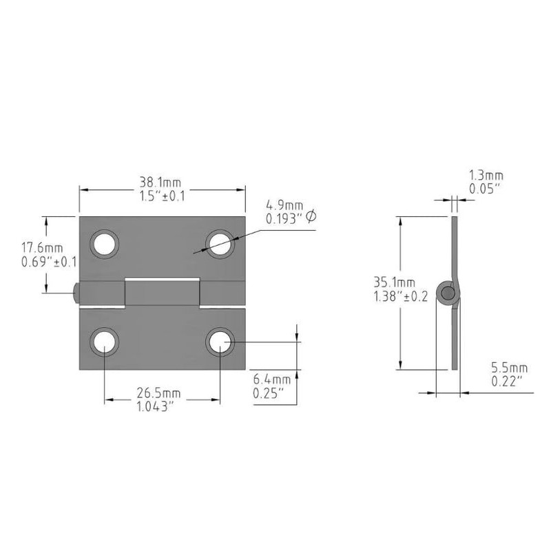 1-1/2 in. Zinc-Plated Narrow Utility Hinge (10-Pack)