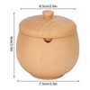 Sour Jujube Wood Condiment Jar Japanese Safe Dustproof Classic Flip