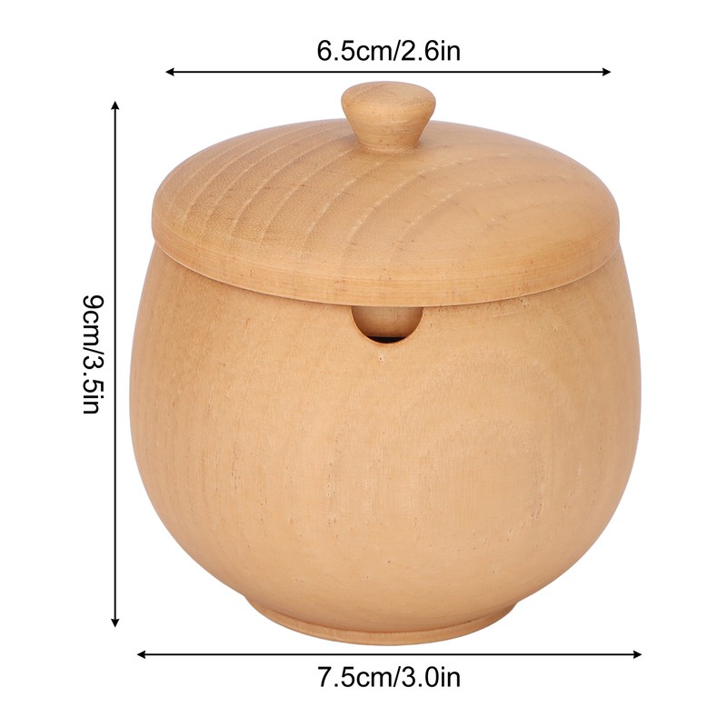 Sour Jujube Wood Condiment Jar Japanese Safe Dustproof Classic Flip