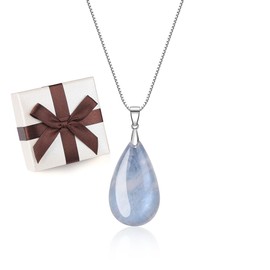 COAI 925 Sterling Silver Necklace Teardrop Pendant Birthstone Necklace for Women, Moonstone Necklace