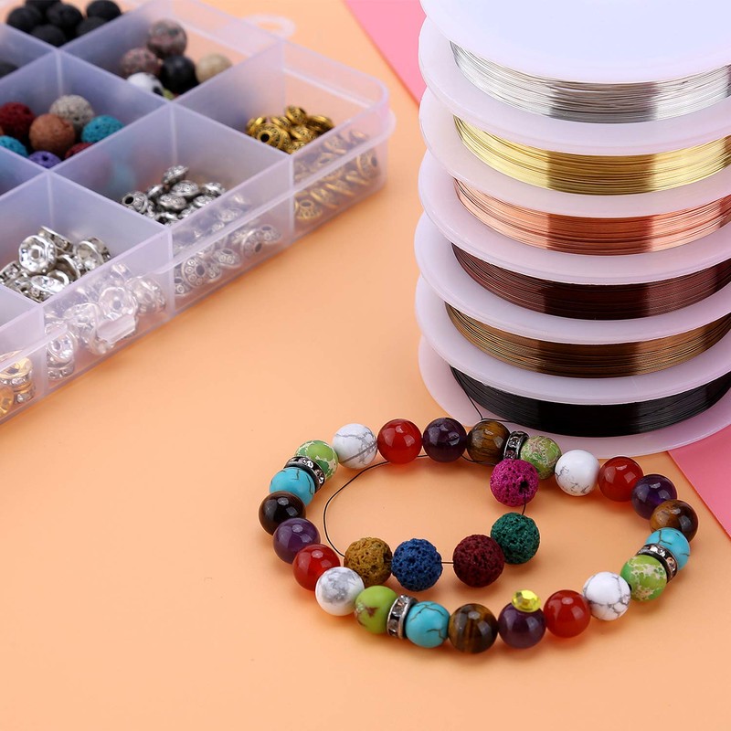 AIEX 6 Rolls Tarnish Resistant Bare Copper Jewelry Wire for