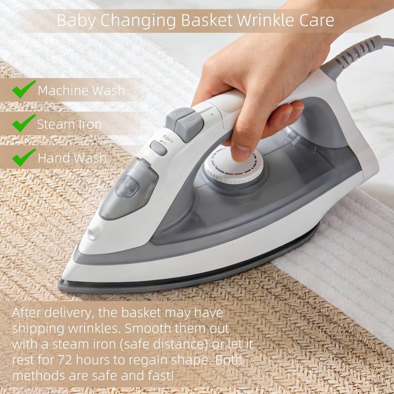 JVEOO Baby Changing Basket with Diaper Changing Pad Breathable Waterproof
