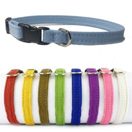 Breakaway Hemp Cat Collars Available in 9 colors (Rust, Marigold, Bronze, Avocado, Blue, Plum, Pink, Natural) 3/8 Width Fits neck size 7-13" (BABY BLUE)