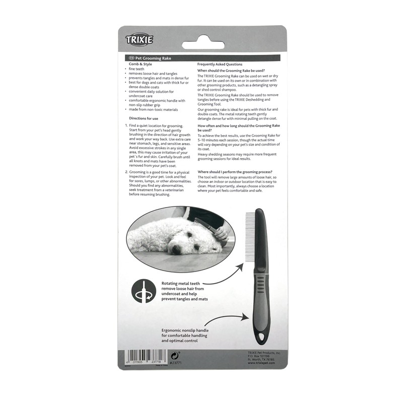 TRIXIE Dog/Cat Coat Untangler Comb, 22 cm