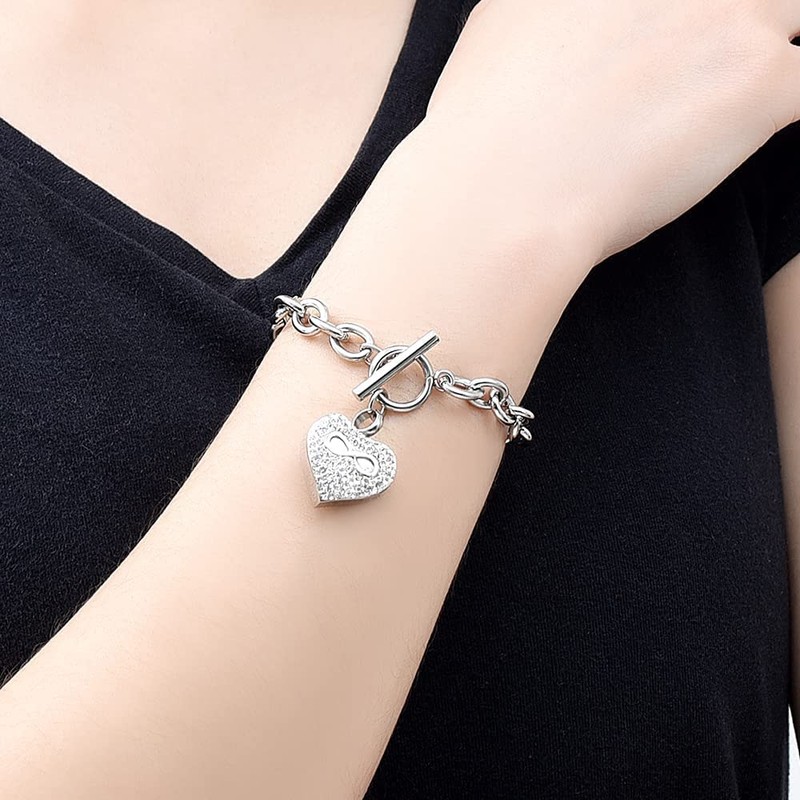 Infinity Heart Cremation Bracelet for Ashes - Stainless Steel Urn