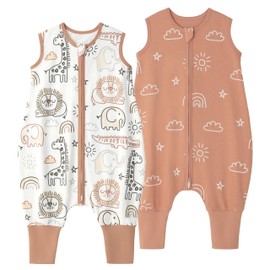 Yoofoss Toddler Sleep Sack With Feet 24-36 Months 100% Organic Cotton Baby Sleep Sack with Legs Toddler Wearable Blanket with 2-Way Zipper