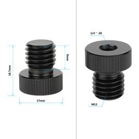 CAMVATE Juego de enchufe y conector de varilla de 15 mm con rosca M12 para soporte de hombro LWS de 15 mm - 3127