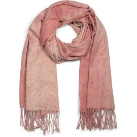 styleBREAKER Unisex Soft Mottled Long Fringe Winter Stole Scarf 01017109, Antique Pink
